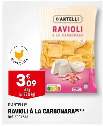 ALDI D’antelli ravioli à la carbonara offre