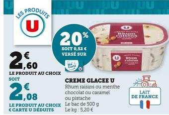 Super U U creme glacée offre