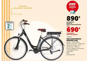 Hyper U Wispeed velo electrique c300 offre