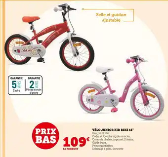 Super U Vélo junior kid bike 16'' offre
