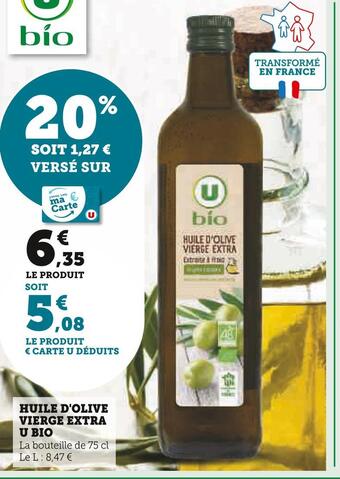 Super U U bio huile d'olive vierge extra offre