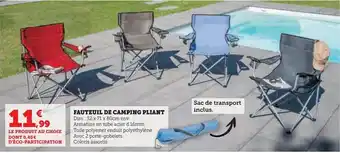 Super U Fauteuil de camping pliant offre