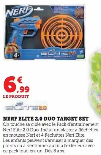 Super U Nerf elite 2.0 duo target set offre