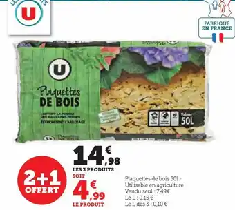 Super U Plaquettes de bois 50l offre