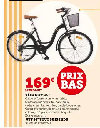 Hyper U Vélo city 26 '' offre