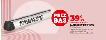 Hyper U Menabo barres de toit penta offre