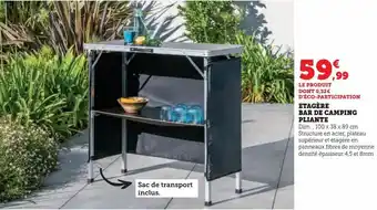 Super U Etagère bar de camping pliante offre