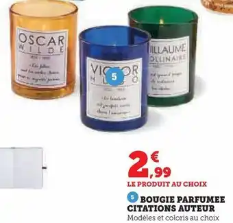 Super U Bougie parfumee citations auteur offre