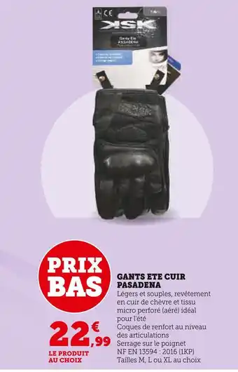 Super U Ksk gants ete cuir pasadena offre