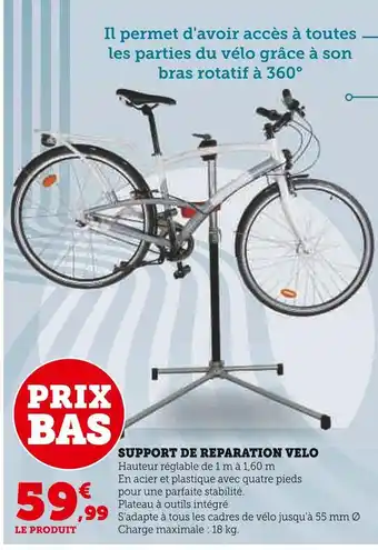 Hyper U Support de reparation velo offre