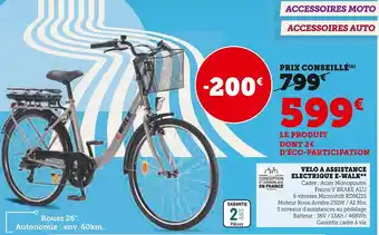 Hyper U E-walk velo a assistance electrique offre