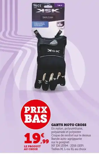 Super U Ksk gants moto cross offre
