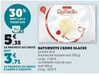Super U Batonnets creme glacee offre