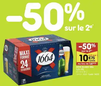 Leader Price Bière blonde 1664 offre