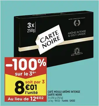 Leader Price Café moulu arôme intense carte noire offre
