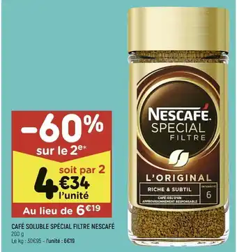 Café soluble spécial filtre nescafé