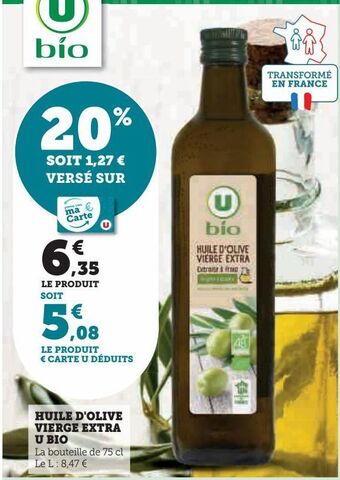Super U Huile d'olive vierge extra u bio offre