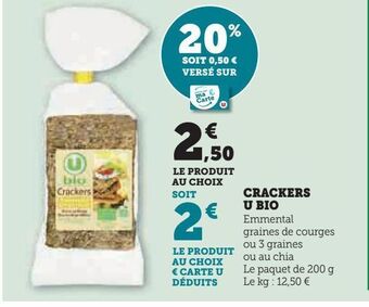 Super U Crackers u bio offre