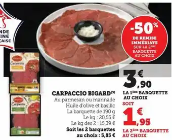 Super U Carpaccio bigard offre
