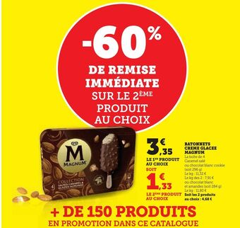 Hyper U Batonnets creme glacee magnum offre