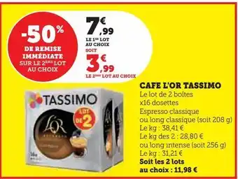 Hyper U Cafe l'or tassimo offre