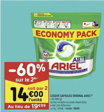 Leader Price Lessive capsules original ariel offre