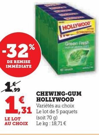 Hyper U Chewing-gum hollywood offre