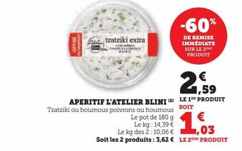 Hyper U Aperitif l'atelier blini offre