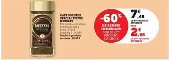 Hyper U Cafe soluble special filtre nescafe offre