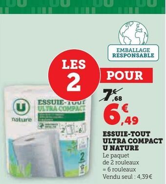 Hyper U Essuie-tout ultra compact u nature offre