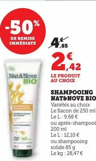Hyper U Shampooing nat&nove bio offre