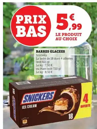 Hyper U Barres glacees offre
