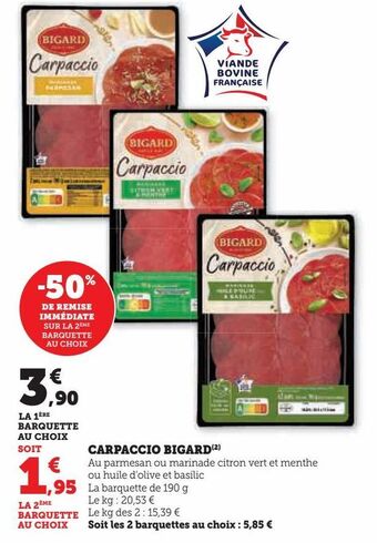 Hyper U Carpaccio bigard offre