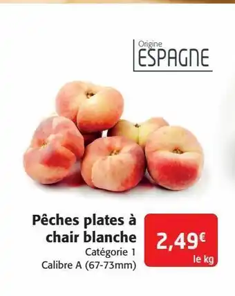 PĂȘches plates Ă chair blanche