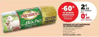 U Express Fromage au lait pasteurise de chevre president offre