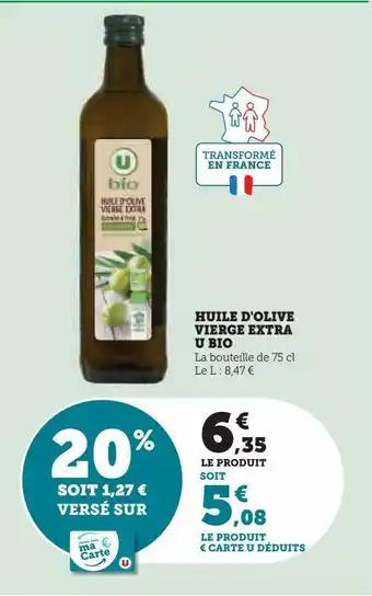 Hyper U Huile d'olive  vierge extra  u bio offre