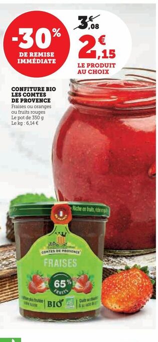 U Express Confiture bio les comtes de provence offre