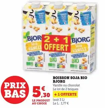 U Express Boisson soja bio bjorg offre