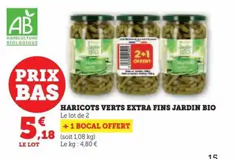 U Express Haricots verts extra fins jardin bio offre