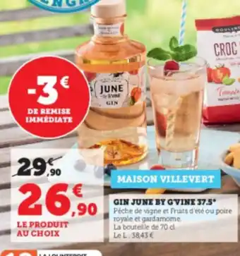 Super U GIN JUNE BY GVINE 37.5° offre