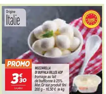 Mozzarella di bufala billes aop