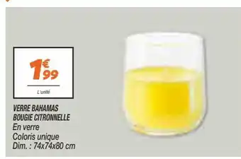 Netto Verre bahamas bougie citronelle offre