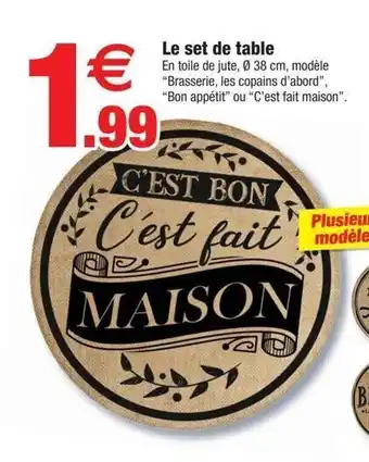 Bazarland Le set de table offre