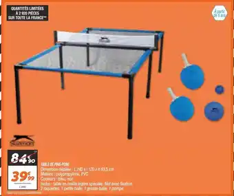 Netto Table de ping-pong offre