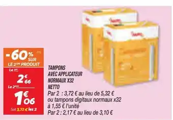 Tampons avec applicateur normaux x32 netto