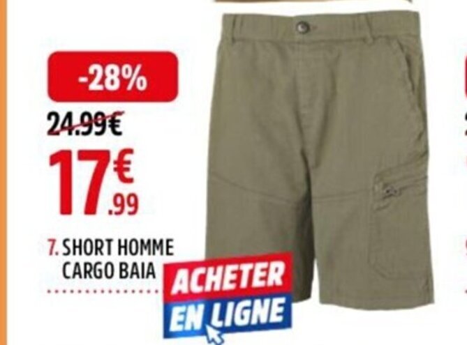 Bermuda homme chez discount intersport