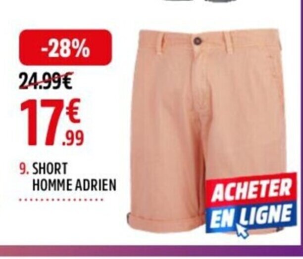 Promo 9. SHORT HOMME ADRIEN chez Intersport