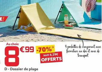Gifi Dossier de plage offre