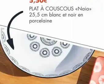 E.Leclerc Jardi PLAT À COUSCOUS <<Naia>> 25,5 cm blanc et noir en porcelaine offre