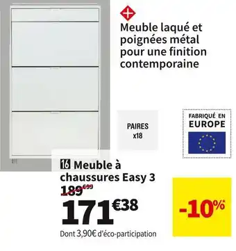 Conforama Meuble à chaussures easy 3 offre